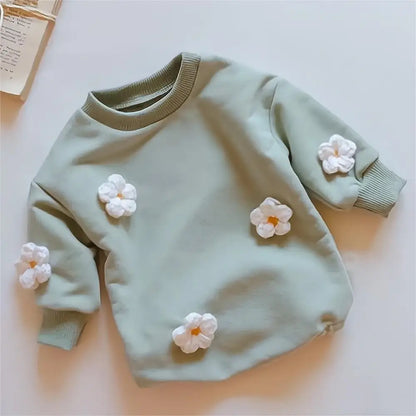 2024 Frühling Baby Kleidung Blumen Sweatshirt Stram pler Baby Mädchen Jungen Langarm Bodysuit Kleidung Neugeborene 0-12 Monate 24m Overall.