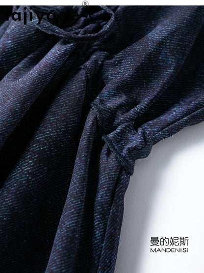 TAJIYANE 100% Maulbeerseide Kleid Frau Sommer 2025 Elegante Lange Kleider Denim Gedruckt Party Kleider Damen Kleidung Vestidos.