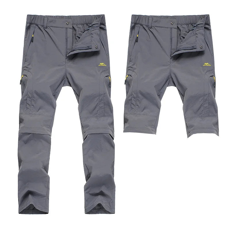 2025 New Trendy Two Wear Outdoor Windproof and Waterproof Tactical Pants for Men and Women Climbing Work Pants.