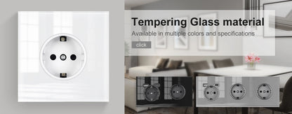 SRAN Smart Switch mit Wandsteckdose 16A EU, Tuya Smart Life Home Touch Sensor WiFi Lichtschalter Weiß.