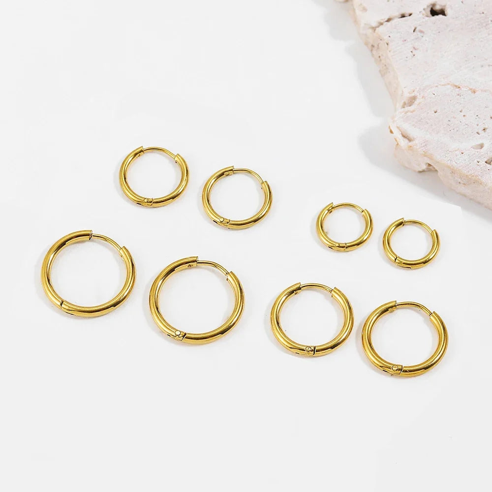 7Pairs/Kit Stainless Steel Huggies Hoop Earrings Multiple Sizes Unisex Sexy Ear Cartilage Piercing Jewelry Wholesale.