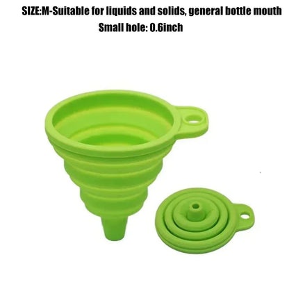 Kitchen Silicone Funnel  Foldable Funnel for Filling Water Bottle With Liquid Transfer Portable Oil Pot Funnel Kitchen Gadgets