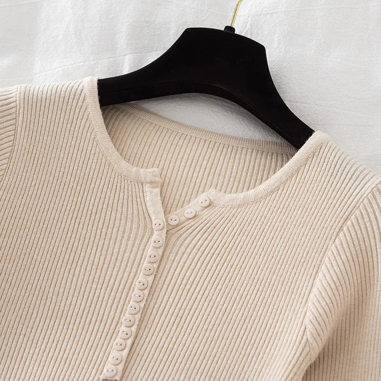 2026 weibliche Casual Tops Pullover Frauen Herbst Winter Gestrickte Dünne Pullover Feste Taste Volle Hülse V-ausschnitt Pullover