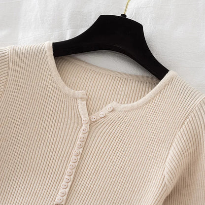 2026 weibliche Casual Tops Pullover Frauen Herbst Winter Gestrickte Dünne Pullover Feste Taste Volle Hülse V-ausschnitt Pullover