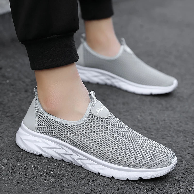 YRZL Sneakers Men Summer Casual Shoes Men Mesh Breathable Outdoor Non Slip Sports Shoes Slip on Loafers for Men Pius Size 39-46.