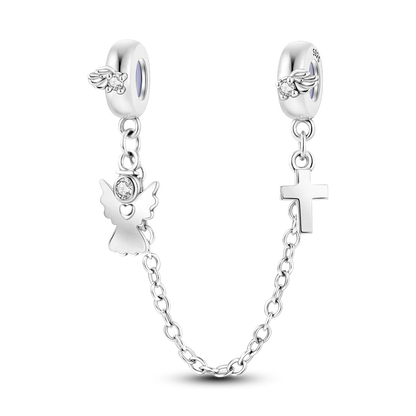 Silver Clasp 925 Sterling Silver CZ pave Clip Charms Daisy Beads Stopper Safety Chain fit Original Bangle Bracelet Jewelry Clip