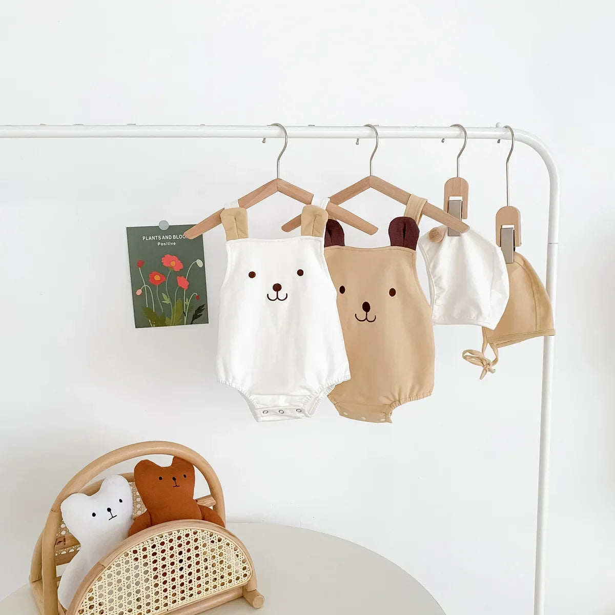 2023 neue Im Sommer Infant Neugeborene Baby Mädchen Jungen Cartoon Bär Druck Outfits Kinder Baumwolle Overalls Geschenk Hut Bodys.