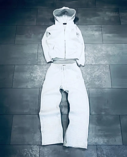 Y2k American retro casual men clothing letter embroidered sportswear Harajuku Gothic streetwear couple casual oversized suit.