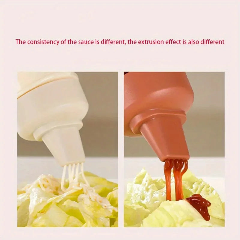 Condiment Squeeze Bottles 5 Hole Nozzles 350ml Sauce Squeeze Bottle,Ketchup Bottles Squeeze for Ketchup,Sauces,Syrup,BBQ,Kitchen.