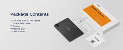 DOOGEE Tab A9 Pro Tablet 10.1" HD Display Android 15 20GB(4+16) 128GB 6580mAh Large Battery Dual Speakers Pad PC 2 In 1 Tablet