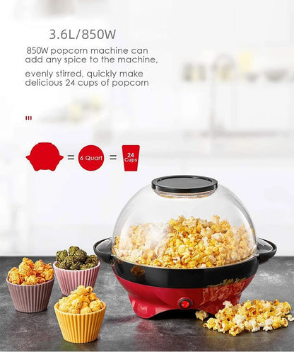 Household 850W electric popcorn machine automatic hot Pipoqueir machine Home-made Diy Popcorn Movie Snack Sonifer Popper.