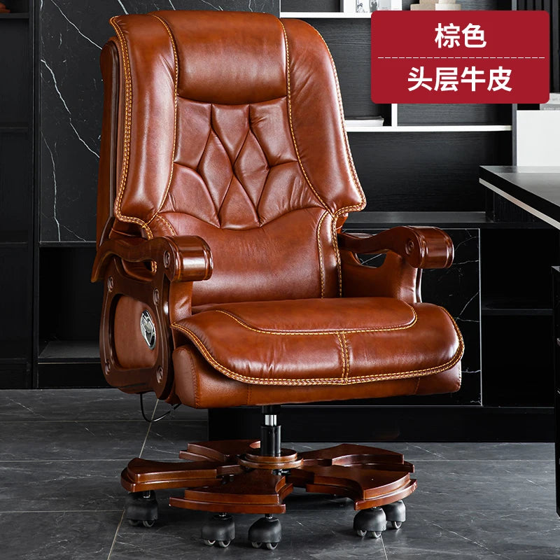 Business Leder Büro Computer Stuhl Liege Verstellbare Rückenlehne Executive Rotierenden Stuhl Massage Computer Büro Möbel