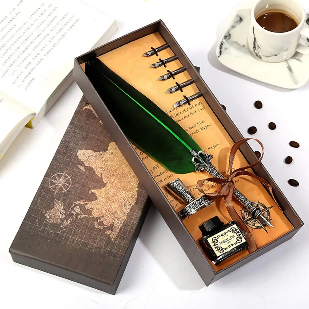 Retro Vintage Kalligraphie Feder Dip Stift Brunnen Stifte Schreiben Tinte Set Kreative Schreibwaren Quill Stift Kunst Liefert Handwerk Geschenke.