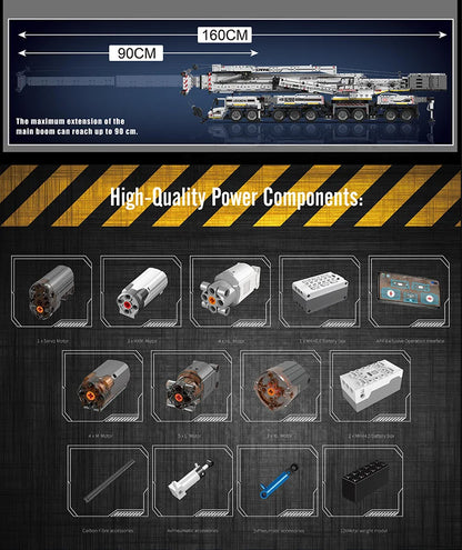 Mould King 17007 17008 Technical Truck Building Block Remote Control Liebherred LTM 11200 Crane Model Kids Christmas Car Toys.