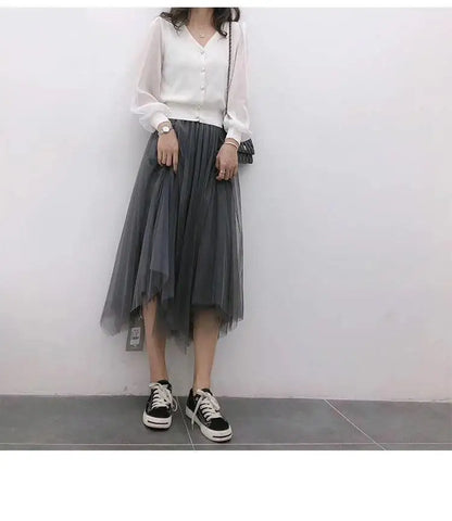 clothe Women's Spring Autumn Style Chiffon Blouses Shirt Women's Knitted Button Long Sleeve Solid Color Lace Patchwork Tops.