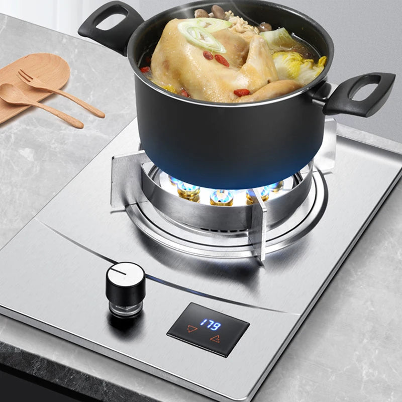 Gas Stove Single Stove Household Desktop Liquefied Gas Natural Gas Stove Embedded Stainless Steel Fierce Fire Stove Gas Cooker.