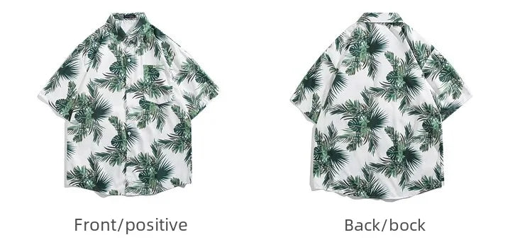 Shopee Popular Men's Loose-fit Hawaiian Vacation Beach Shirt Shorts Set Summer Casual Comfortable Clothing.