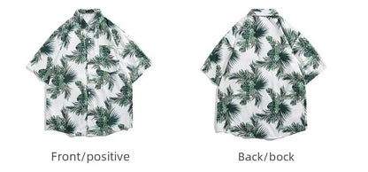 Shopee Popular Men's Loose-fit Hawaiian Vacation Beach Shirt Shorts Set Summer Casual Comfortable Clothing.
