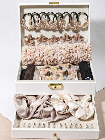 1150-Pcs Hair Clip Pearl Shark Fin Hair Grips Elastic Band Seamless Hair Bands Hair Ties Hair Accessories Gift Box Set