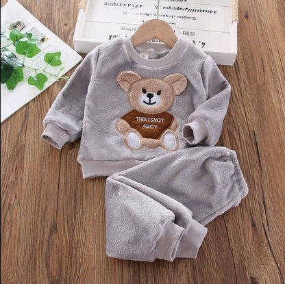 Baby Warm Clothes Sets Autumn Winter Boys Girl Thick Velvet Sport Suits Kids Clothes Outfits Infant Tops+Vest+Pants 3Pcs 0-4Y