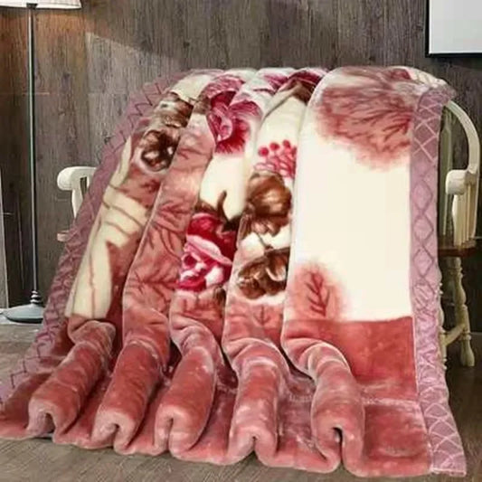 Blanket Double Thickened Raschel Winter Wedding Quilt Blanket Warm Coral Fleece Cashmere Blanket Double.