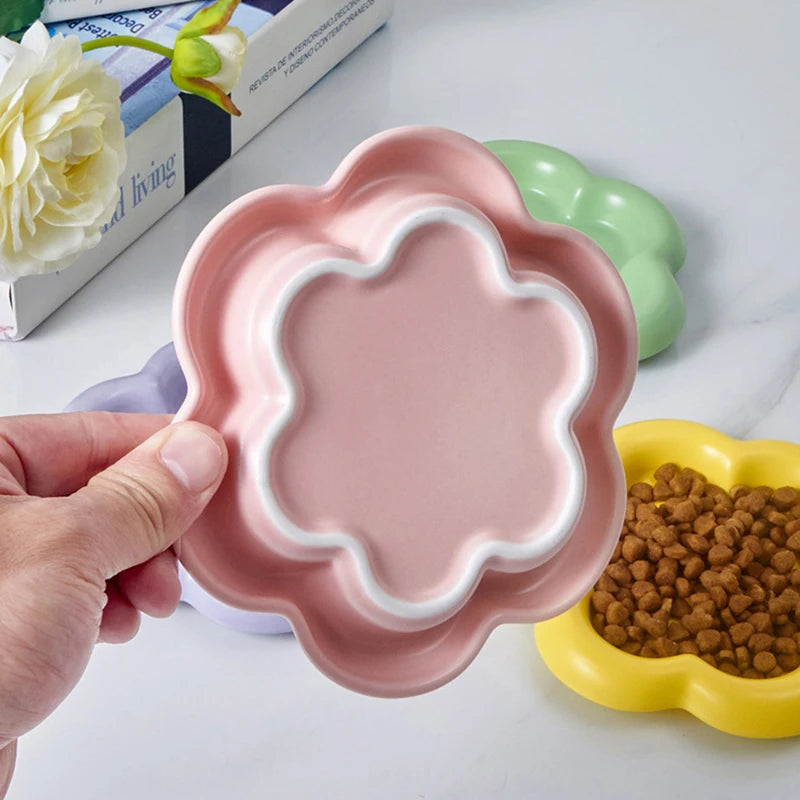 Cat Ceramic Food Basin Pet Small Size Canned Snack Feeding Dish Bowls Puppy Cute Eating Feeders Kitten Supplies.