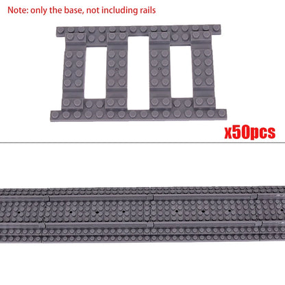 MOC City Creative Idea Train Straight and Curved Rails Base Tracks Shoulder Building Blocks Bricks Accessories DIY kid Toys gift