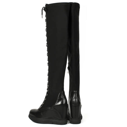 High Heel Pumps Plus Size 45 Shoes Women Big Size 46 Genuine Leather Wedges Over The Knee Boots Stretch Fabric Fashion Sneakers.