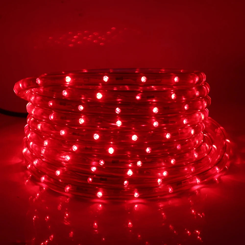 110V 220V Rainbow LED Round 2 Wire Srtip Light 30 36LED Yellow Red Blue Warm Outdoor Waterproof Christmas Party Decor EU US Plug.