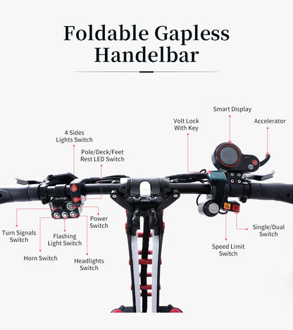 Halo Knight T107Max Electric Scooter Adult 14 Inch Off road Tires E-Scooter  for Men 4000W 72V 50 AH Foldable City EScooter.