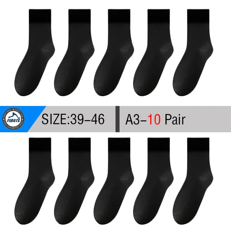 10 Pair Men's Bamboo Socks Anti-bacterial And Anti-odour Soft Business Socks Wearable And Breathable Casual Socks For Men