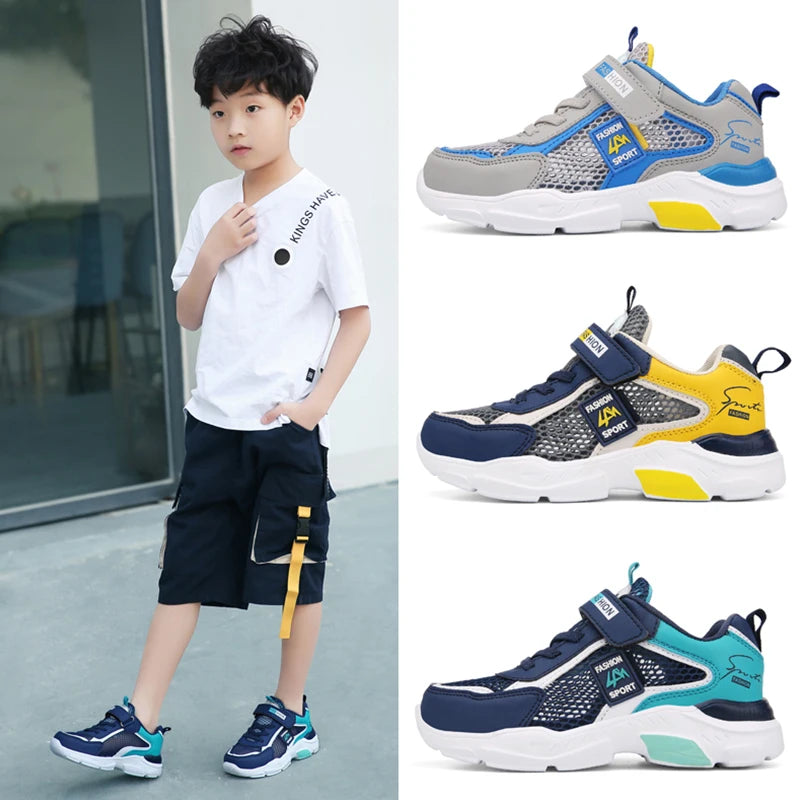 4 Color Kids' Breathable Mesh Sneakers Non-Slip School Sports Shoes for Boys Girls Lightweight Casual Walking Shoes.