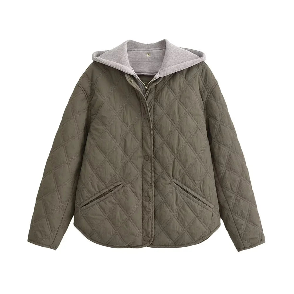 Unizera 2024 Herbst/Winter neues Produkt Mode lässig Damen Rundhals ausschnitt lose Langarm Kapuzen jacke Top.