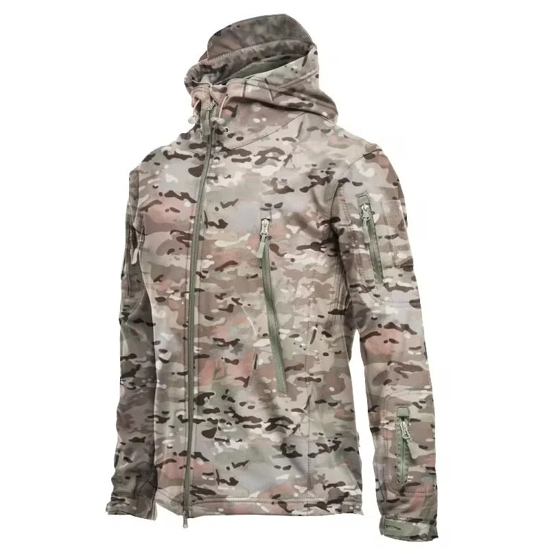 Military Shark Skin Soft Shell Jackets Men Tactical Windproof Waterproof jacket men Army Combat Jackets Mens Hooded Bomber Coats.