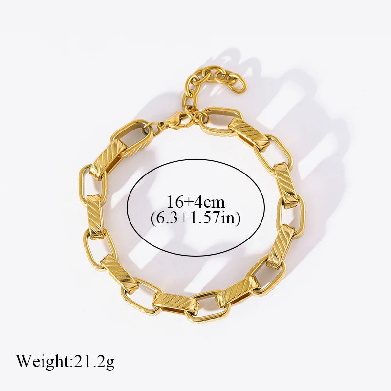 EILIECK 316L Stainless Steel Twisted Bracelet Bangles For Women Trendy 18K Gold Plated Wrist Chain Waterproof Jewelry Gift Party.