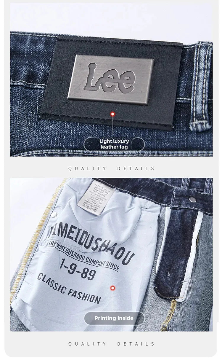 Lee Dex Jeans Men's Autumn/winter New Loose-fit Straight-leg Versatile Mid-age Men's Wear Business Casual Long Pants