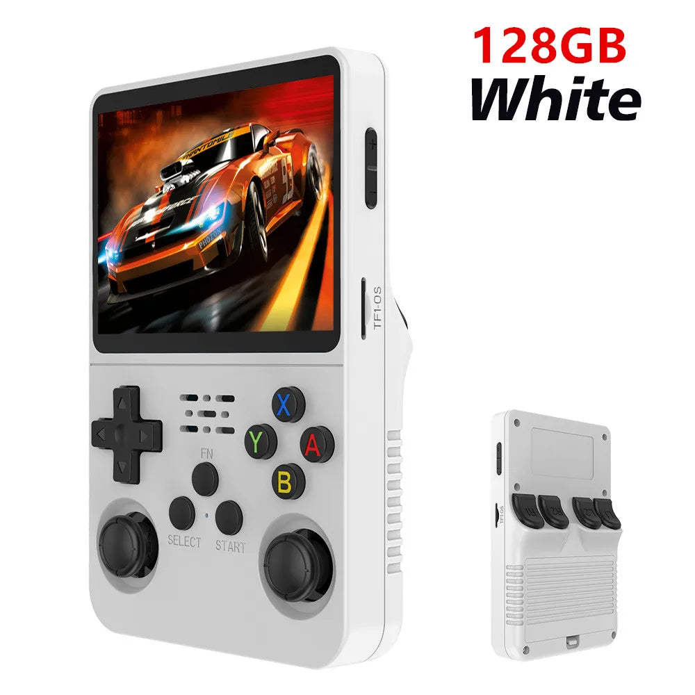 Retro R36S Handheld Video Game Console 3.5 Inch IPS Screen 128GB Preloaded Games Portable Pocket Player Linux System.