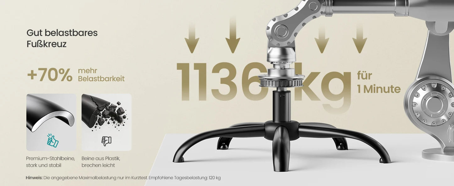 SONGMICS Bürostuhl, Schreibtischstuhl, Drehstuhl mit Netzspannung, ergonomisch, gepolsterte Lendenstütze, Wippfunktion