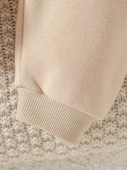 Baby Boys Solid 2PCS Antumn/Winter Long Sleeve Hooded Sweatshirt +Trousers For Newborn-6M Daily Cute Clothing Set.