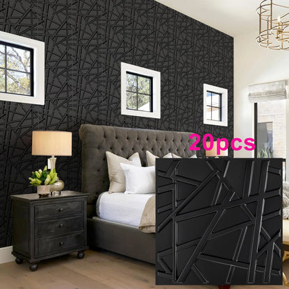 KUUJOJO 20pcs 3D textured wall panel for indoor wall decoration, suitable for living room, hall, bedroom, hotel, office