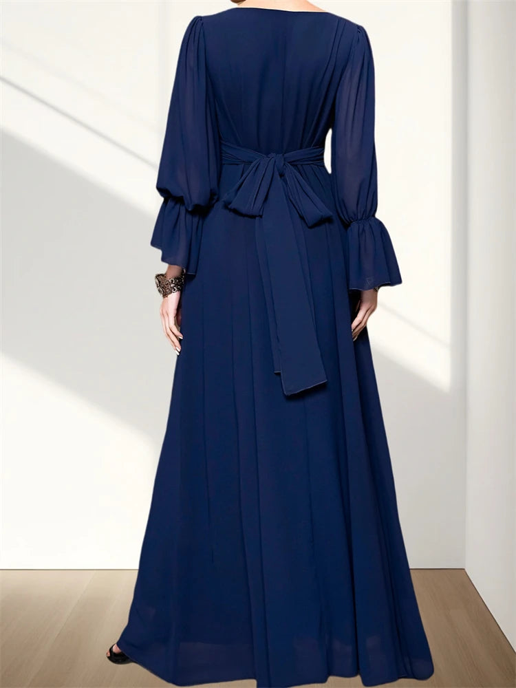 Ramadan Eid Fashion Chiffon Blue Abaya Dubai Luxury Prayer Clothes Women Turkey Islam Muslim Dresses Kebaya Robe Femme Musulmane.