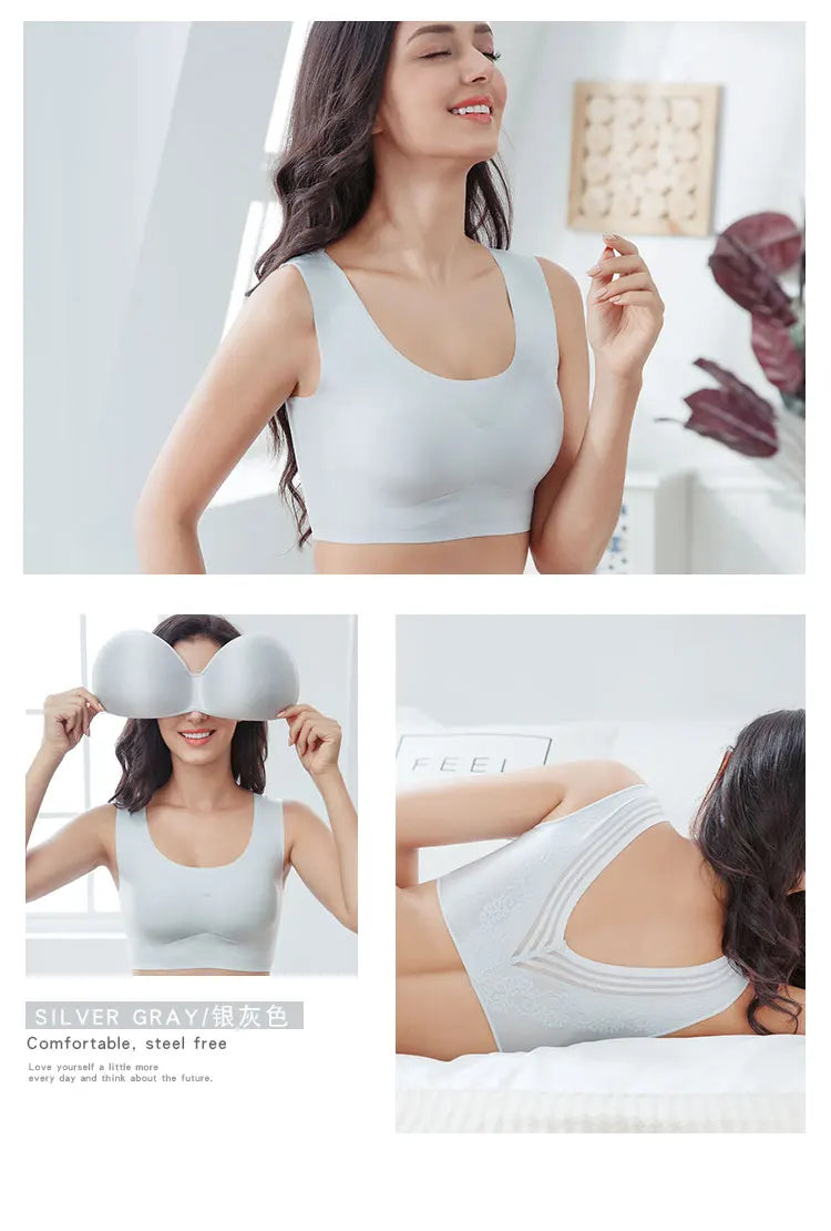 Big Size M-5XL 6XL 7XL Vest Bra Seamless Intimate Sexy Sleeping Bra For Women Soft Comfortable Sleep Active Bra Sport Bra 7XL BH.