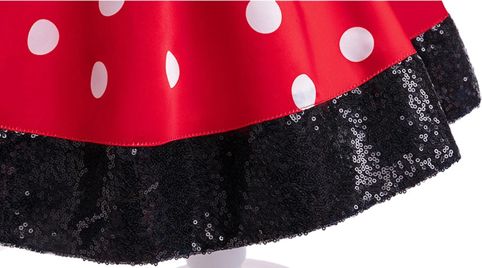Disney Minnie Mouse Mädchen Polka Dot Schleife Prinzessin Kleid Jungen Kinder Mickey Mouse Halloween Karneval Party Performance Kleidung Anzug.