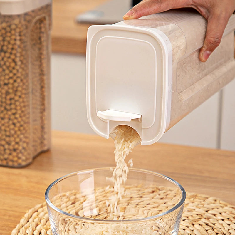 Food Grade PP Storage Box Sealed Grain Rice Container Organizer Moisture-Proof Fresh-keeping Tank Jars Kitchen Accessories.