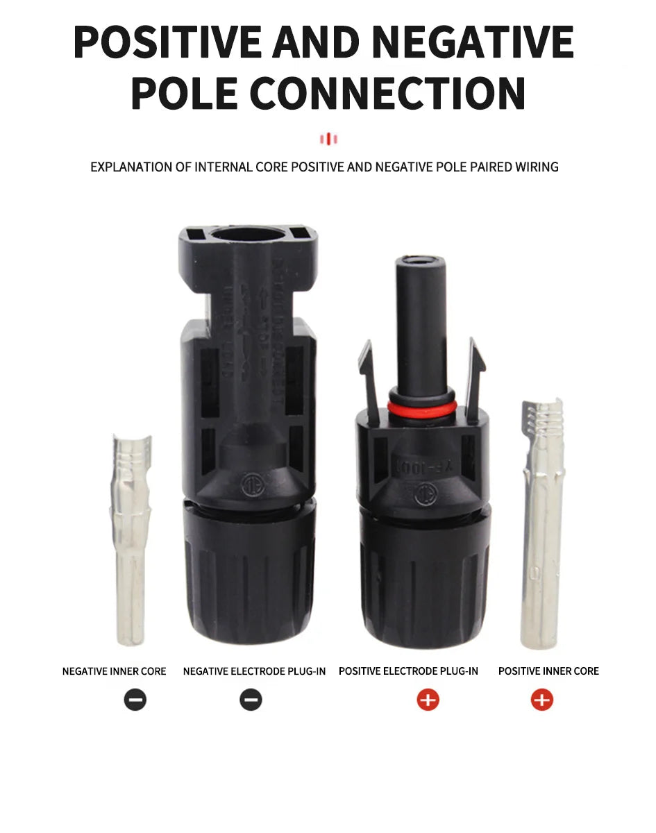 10/20/50/100/300/400PCS Photovoltaic Solar Connector Kit Plug 1000V 30A connectors for solar panels PV/MC Cable 2.5/4/6mm².