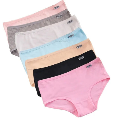 7Pcs Panties for Women Cotton Underwear Plus Size Sexy Briefs Girls Breathable Soft Lingerie Female Cute Solid Color Underpants.
