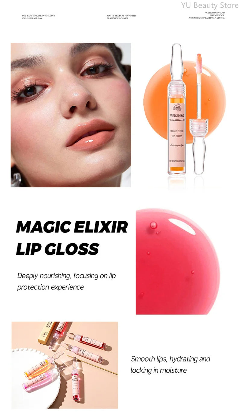 6 Colors Lip Plumping Gloss Instant Lip Plumper Extreme Volume Serum Oil Moisturizing Sexy Plump Lips Korean Makeup Products.