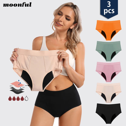 3PCS/Lot Menstrual Panties Woman Very Abundant Flow Menstruation Underwear High Waist Leak Proof Period Panties for Girls Set.