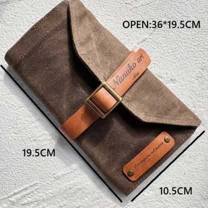 Öl Wachs Leder Bleistift Tasche Wasserdichte Leinwand Vorhaut Karabiner Künstler Student Reise Tragbare Lagerung Tasche Kunst Liefert.