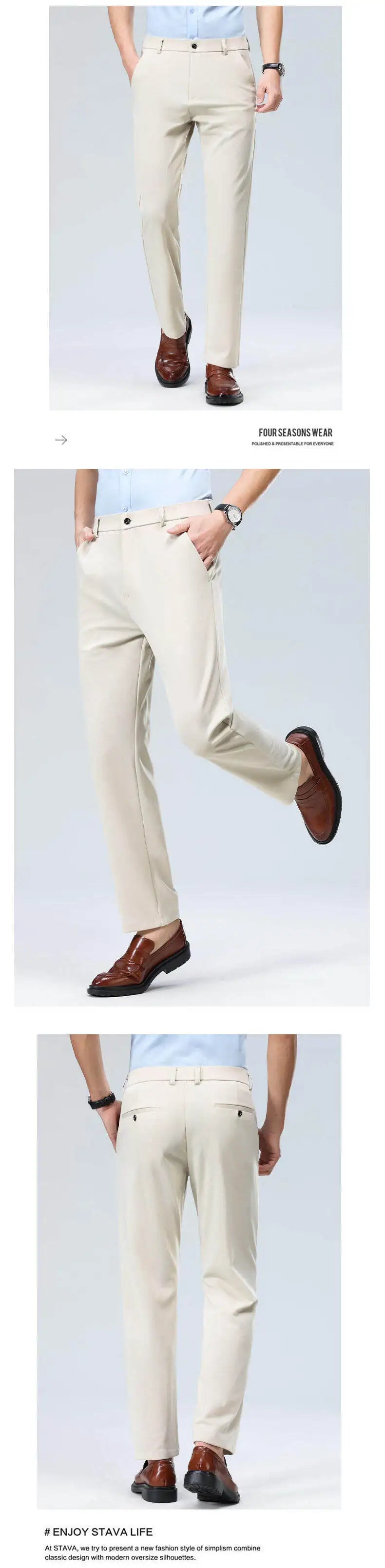 10 color casual pants, men's business casual suit pants, loose straight summer thin stretch suit pants.